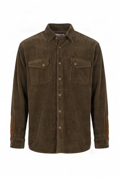 Komodo Men's Green Karda Organic Cotton Corduroy Overshirt - Khaki In Multi