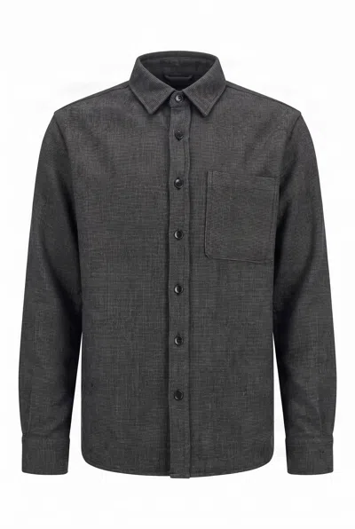 Komodo Men's Grey Shanti Hand Woven Cotton Shirt - Charcoal In Black