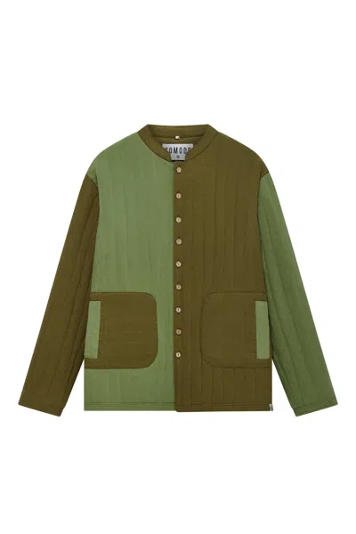 Komodo Men's Milo - Organic Cotton Jacket Green Patchwork