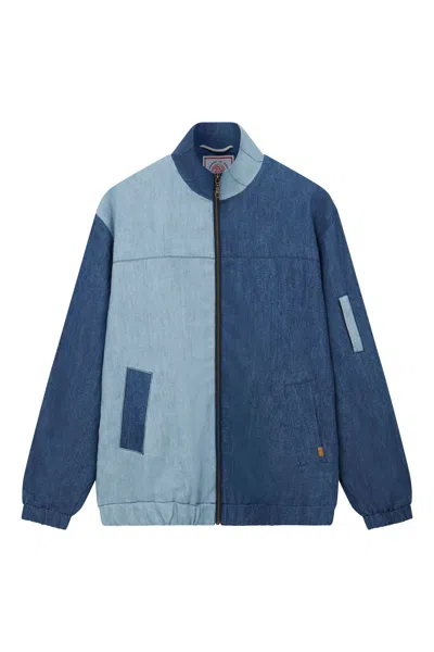 Komodo Men's Tobias - Linen Jacket Blue Patchwork