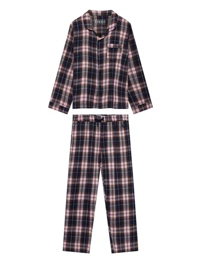 Komodo Pink / Purple Jim Jam - Womens Gots Organic Cotton Pyjama Set Dusty Mauve In Black