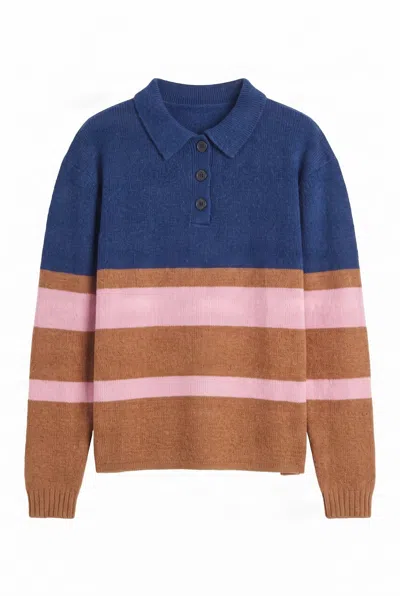 Komodo Women's Blue Camilla Merino Jumper - Navy In Brown