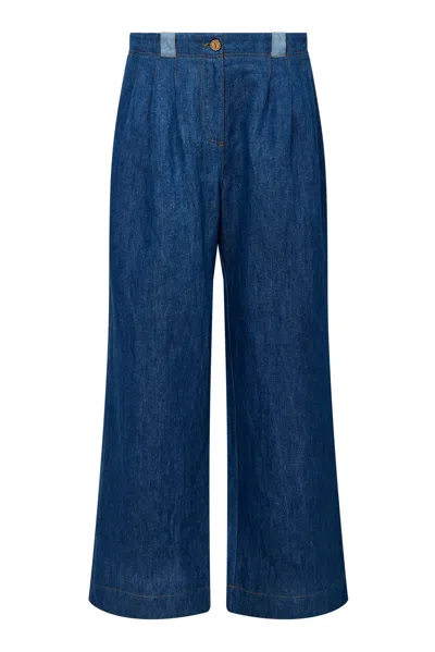 Komodo Women's Blue Lola - Organic Cotton Mid Wash Trouser