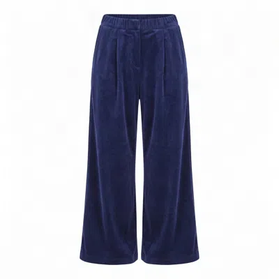 Komodo Women's Blue Sofia Organic Cotton Velvet Trousers - Navy