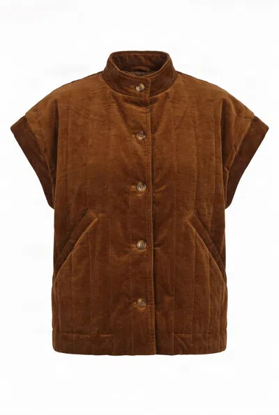 Komodo Women's Brown Daze Organic Cotton Cord Gilet - Chestnut