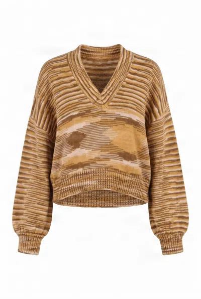 Komodo Women's Brown Faith Lambswool Jumper - Sand Space Dye