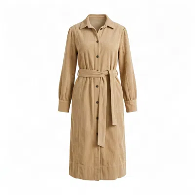 Komodo Women's Brown Haritti Organic Cotton Cord Dress - Croissant In Neutral