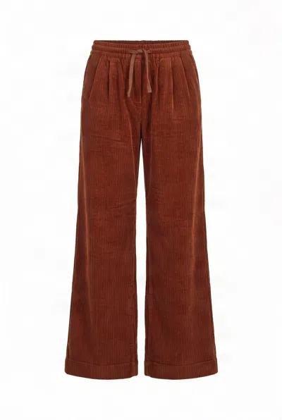 Komodo Women's Brown Lola Organic Cotton Corduroy Trousers - Chestnut