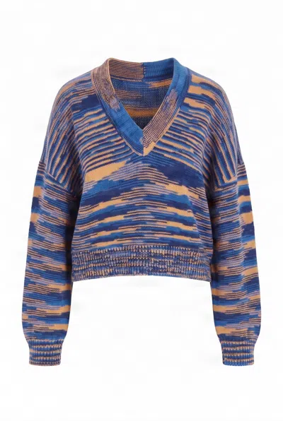 Komodo Women's Faith Lambswool Jumper - Blue Space Dye In Multi