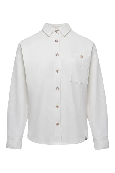 Komodo Women's Hanako - Organic Cotton Seersucker Shirt White