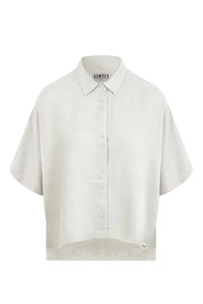 Komodo Women's Kimono Organic Linen Shirt - Off White