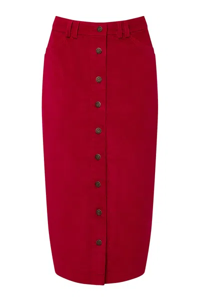 Komodo Women's Red Isabel - Organic Cotton Skirt Cherry