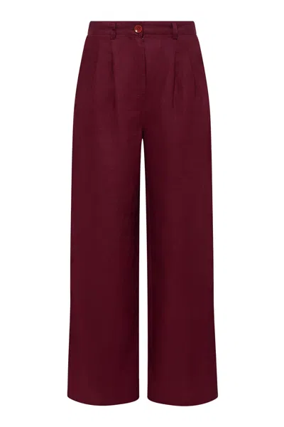 Komodo Women's Red Lion - Linen Trousers Berry