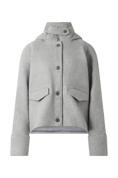 Komodo Women's Wicker Recycled Wool Poly Coat - Grey In Gray