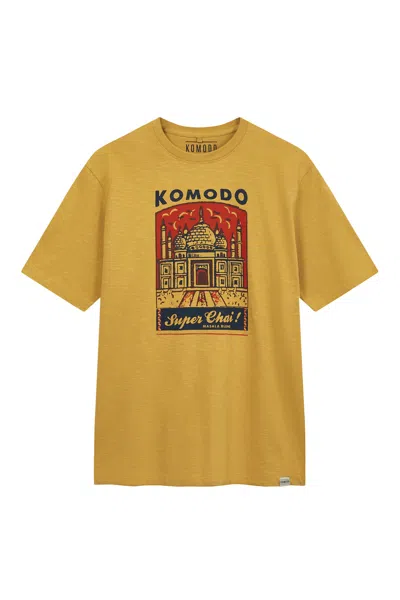 Komodo Yellow / Orange Super Chai Mens Gots Organic Cotton Tee - Honey In Yellow/orange