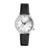 Komono Black Leather Dress Watch
