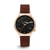 Komono Red Leather Dress Watch