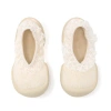 Komuello Toddler Girl Sock Shoes Flat Style In Sweet Latte Lace