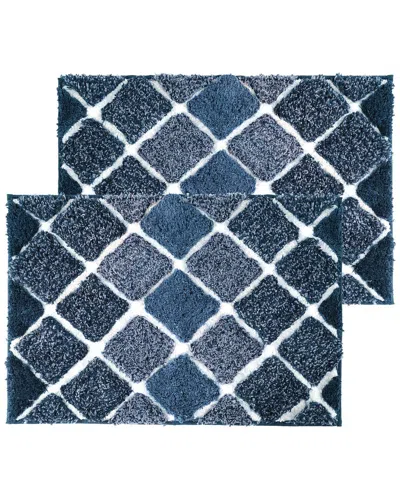 Kona Collection 2pc Spa Luxury Oversized Bath Mat Set In Blue