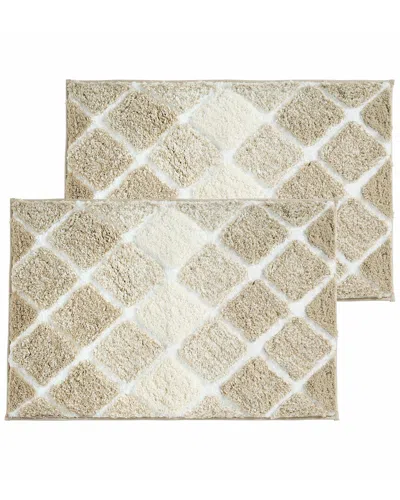 Kona Collection 2pc Spa Luxury Oversized Bath Mat Set In Brown