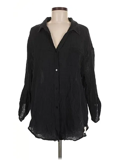 Pre-owned Kona Sol 3/4 Sleeve Blouse In Black
