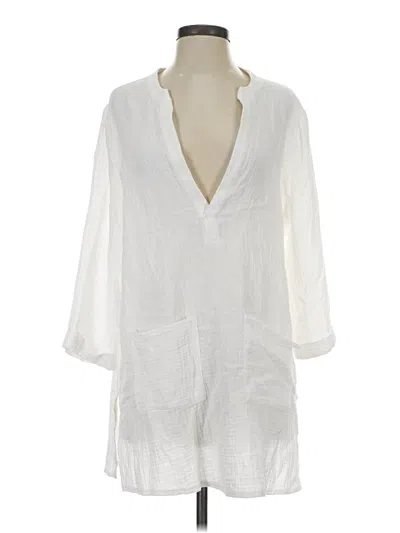 Pre-owned Kona Sol 3/4 Sleeve Blouse In White