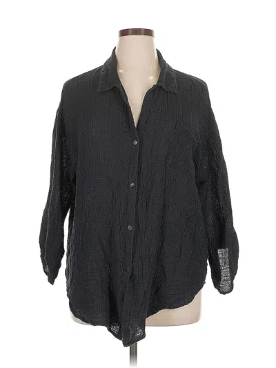 Pre-owned Kona Sol 3/4 Sleeve Button Down Shirt In Black