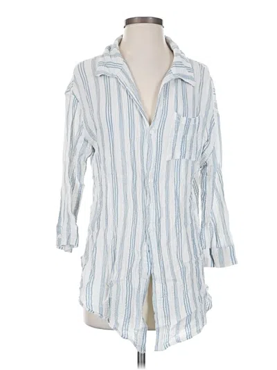 Pre-owned Kona Sol 3/4 Sleeve Button Down Shirt In Blue