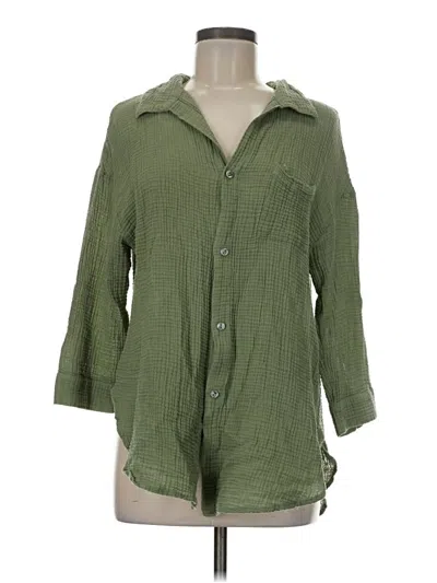Pre-owned Kona Sol 3/4 Sleeve Button Down Shirt In Green