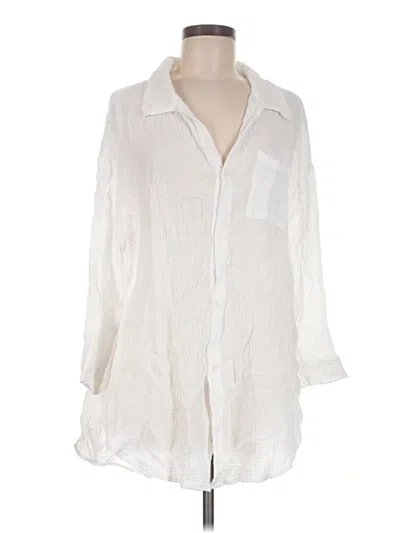 Pre-owned Kona Sol 3/4 Sleeve Button Down Shirt In Ivory