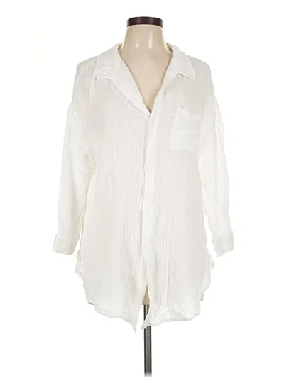 Pre-owned Kona Sol 3/4 Sleeve Button Down Shirt In Ivory