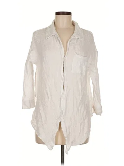 Pre-owned Kona Sol 3/4 Sleeve Button Down Shirt In White