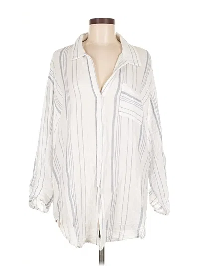 Pre-owned Kona Sol 3/4 Sleeve Button Down Shirt In White