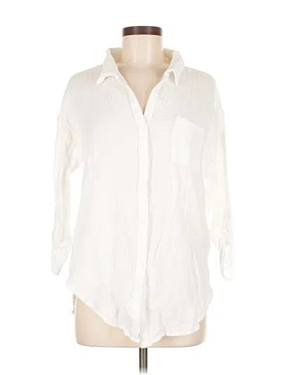 Pre-owned Kona Sol 3/4 Sleeve Button Down Shirt In White