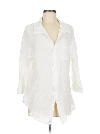 Pre-owned Kona Sol 3/4 Sleeve Button Down Shirt In White
