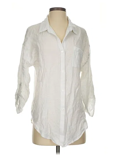 Pre-owned Kona Sol 3/4 Sleeve Button Down Shirt In White