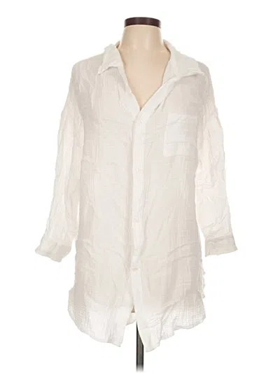 Pre-owned Kona Sol 3/4 Sleeve Button Down Shirt In White
