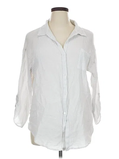 Pre-owned Kona Sol 3/4 Sleeve Button Down Shirt In White