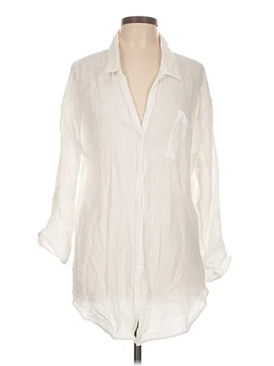 Pre-owned Kona Sol Long Sleeve Blouse In Ivory