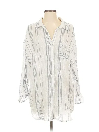 Pre-owned Kona Sol Long Sleeve Blouse In White