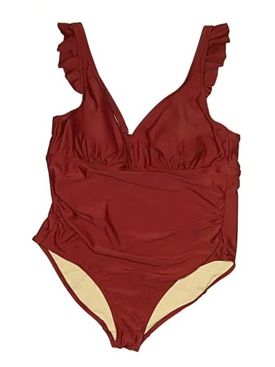 Pre-owned Kona Sol One Piece Swimsuit In Burgundy