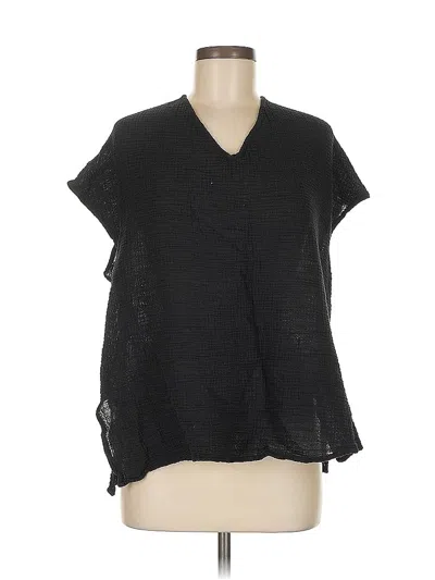 Pre-owned Kona Sol Short Sleeve Blouse In Black