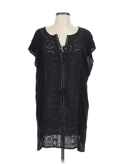 Pre-owned Kona Sol Short Sleeve Blouse In Black