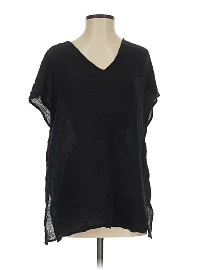 Pre-owned Kona Sol Short Sleeve Blouse In Black