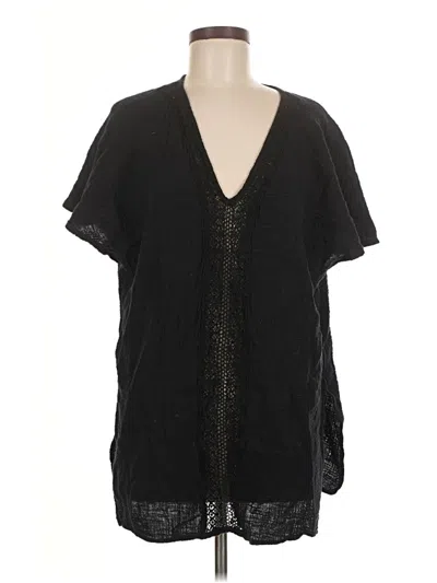 Pre-owned Kona Sol Short Sleeve Blouse In Black