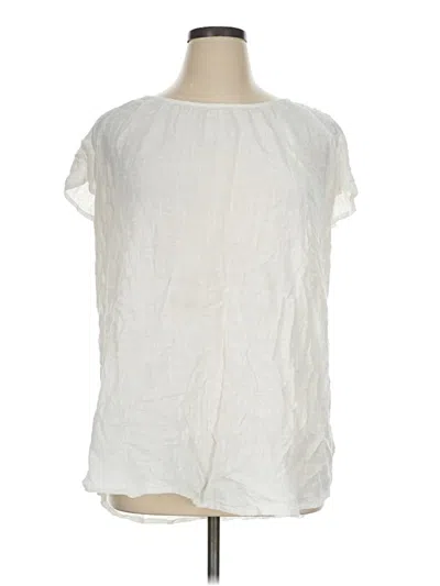 Pre-owned Kona Sol Short Sleeve Blouse In Ivory