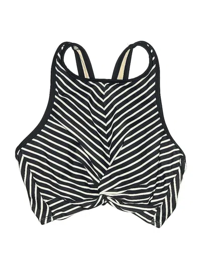 Pre-owned Kona Sol Swimsuit Top Black Chevron/herringbone Pattern Swimwear