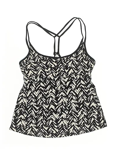 Pre-owned Kona Sol Swimsuit Top Black Chevron/herringbone Pattern Swimwear