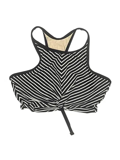 Pre-owned Kona Sol Swimsuit Top Black Chevron/herringbone Pattern Swimwear