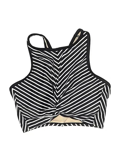 Pre-owned Kona Sol Swimsuit Top Black Chevron/herringbone Pattern Swimwear